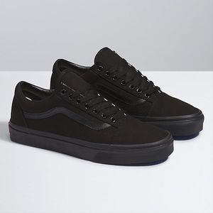 Mono Black Vans Old Skools Size 7.5 Women’s